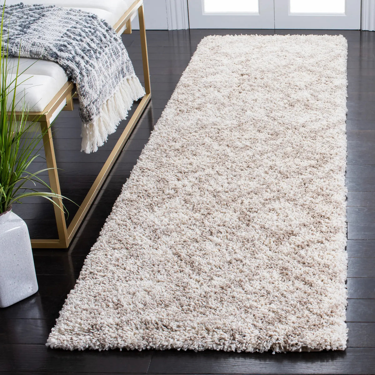 Safavieh Hudson Shag 2'-3" x 8'-0" Rug in Multi Ivory / Beige