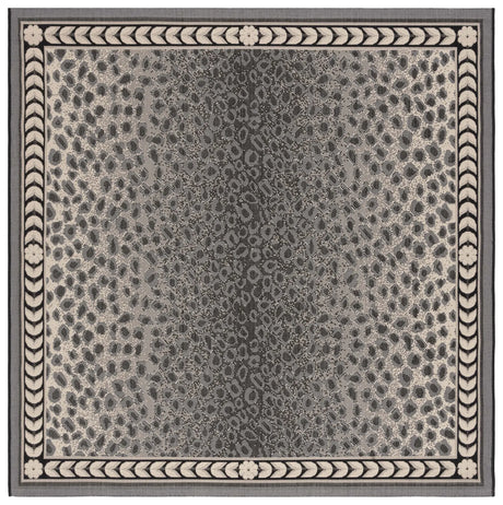 Safavieh Courtyard 6'-7" x 6'-7" Rug in Grey / Black