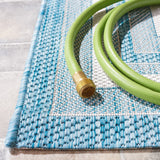 Safavieh Courtyard 4'-0" x 5'-7" Rug in Ivory / Aqua