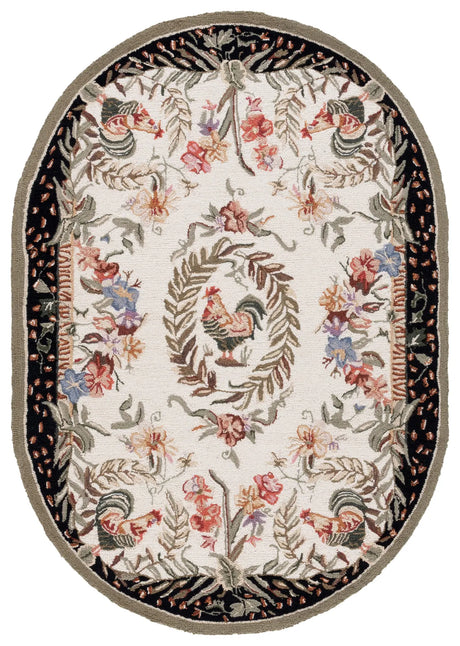 Safavieh Chelsea 4'-6" x 6'-6" Rug in Creme / Black