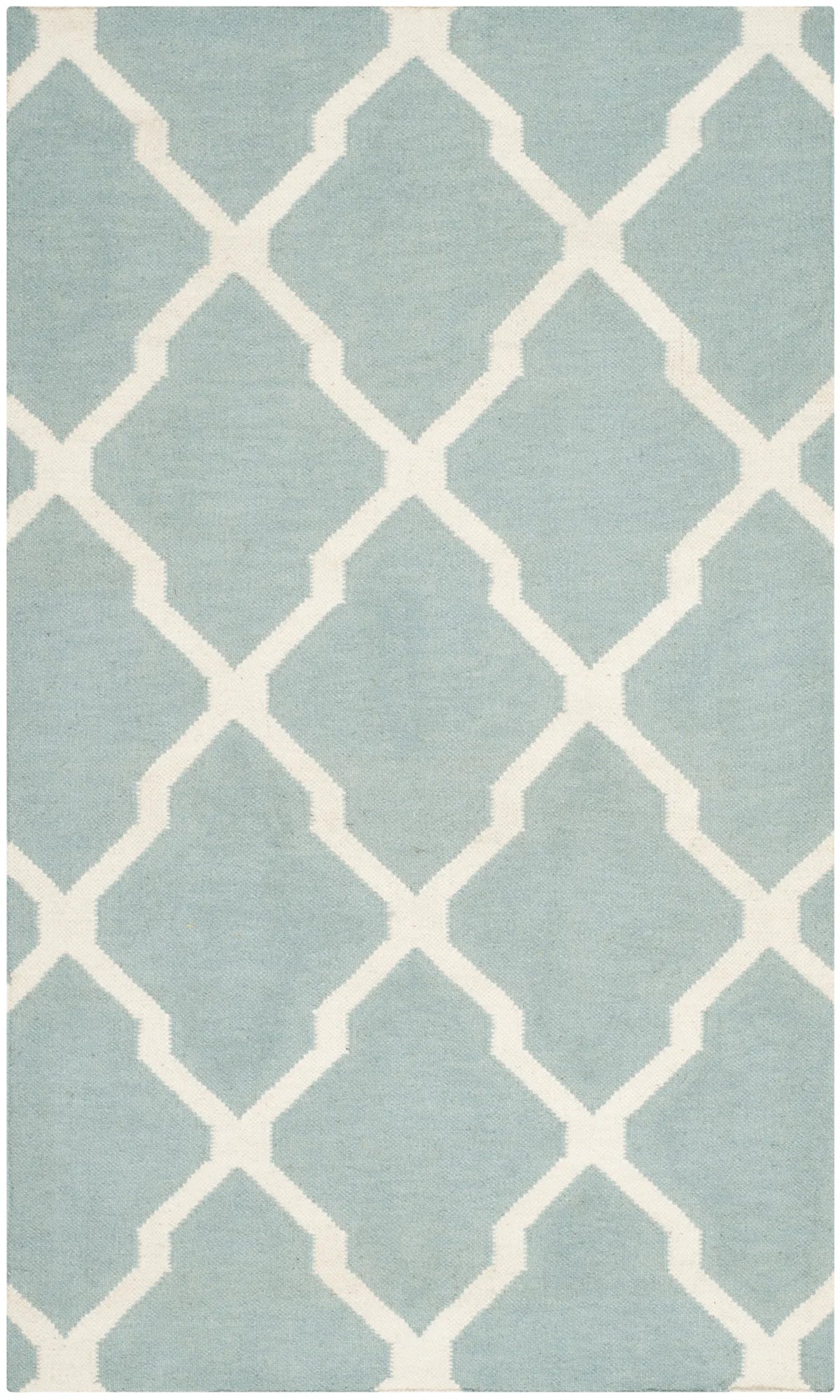 Safavieh Dhurries 3'-0" x 5'-0" Rug in Light Blue / Ivory