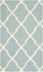 Safavieh Dhurries 3'-0" x 5'-0" Rug in Light Blue / Ivory