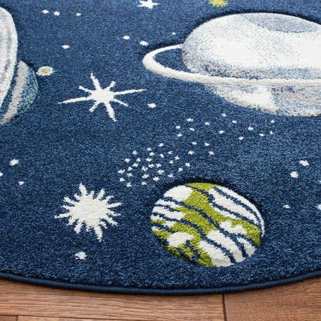 Safavieh Carousel Kids 100 5'-3" x 5'-3" Rug in Navy / Ivory