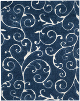 Safavieh Florida Shag 9'-6" x 13'-0" Rug in Dark Blue / Cream