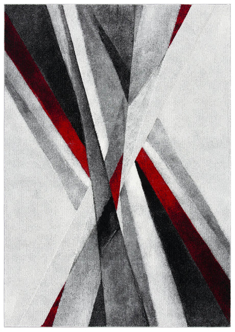 Safavieh Hollywood 4'-0" x 6'-0" Rug in Grey / Red