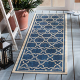 Safavieh Courtyard 2'-3" x 10'-0" Rug in Navy / Beige