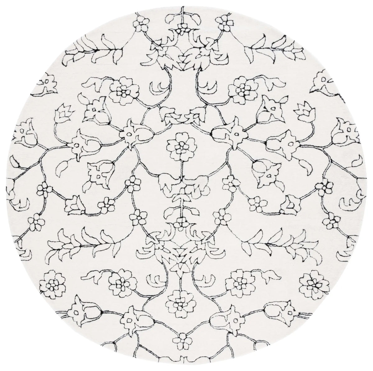 Safavieh Fifth Avenue 7'-0" x 7'-0" Rug in Ivory / Black