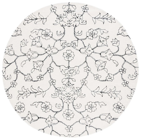 Safavieh Fifth Avenue 7'-0" x 7'-0" Rug in Ivory / Black