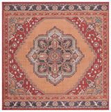 Safavieh Pyramid 6'-7" x 6'-7" Rug in Rust / Ivory Grey