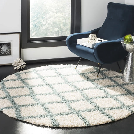 Safavieh Sgd-Dallas Shag 6'-0" x 6'-0" Rug in Ivory / Seafoam