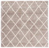 Safavieh Hudson Shag 7'-0" x 7'-0" Rug in Beige / Ivory