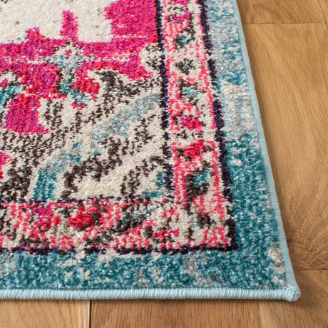 Safavieh Madison 4'-0" x 6'-0" Rug in Light Blue / Fuchsia