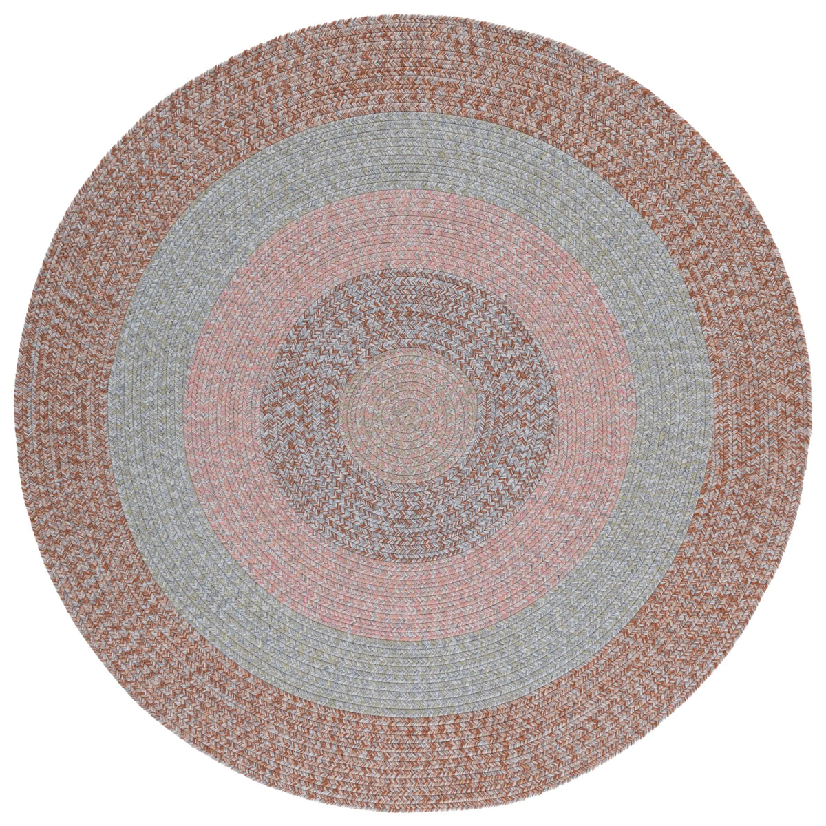 Safavieh Braided 5'-0" x 5'-0" Rug in Brown / Grey Pink