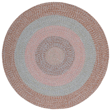 Safavieh Braided 5'-0" x 5'-0" Rug in Brown / Grey Pink