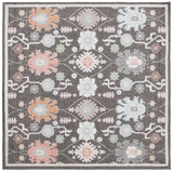Safavieh Phoenix 500 6'-7" x 6'-7" Rug in Dark Grey / Ivory Blue