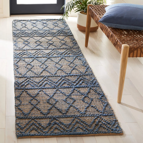 Safavieh Natural Fiber 2'-3" x 8'-0" Rug in Blue / Natural