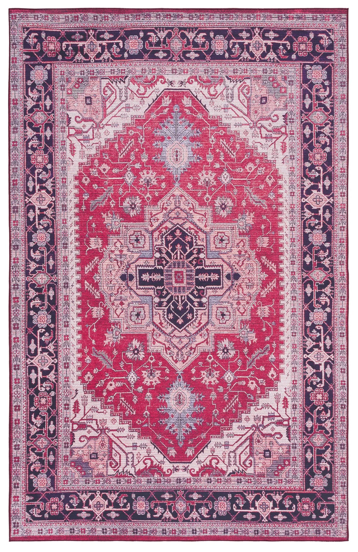Safavieh Tucson 4'-0" x 6'-0" Rug in Red / Navy