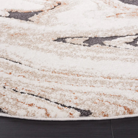 Safavieh Cyrus Shag 6'-7" x 6'-7" Rug in Beige / Rust