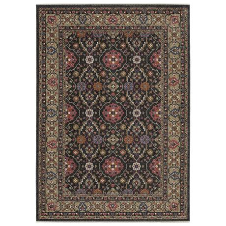 Oriental Weavers Sphinx HASTINGS HA07D Charcoal Floral Rugs - main flat