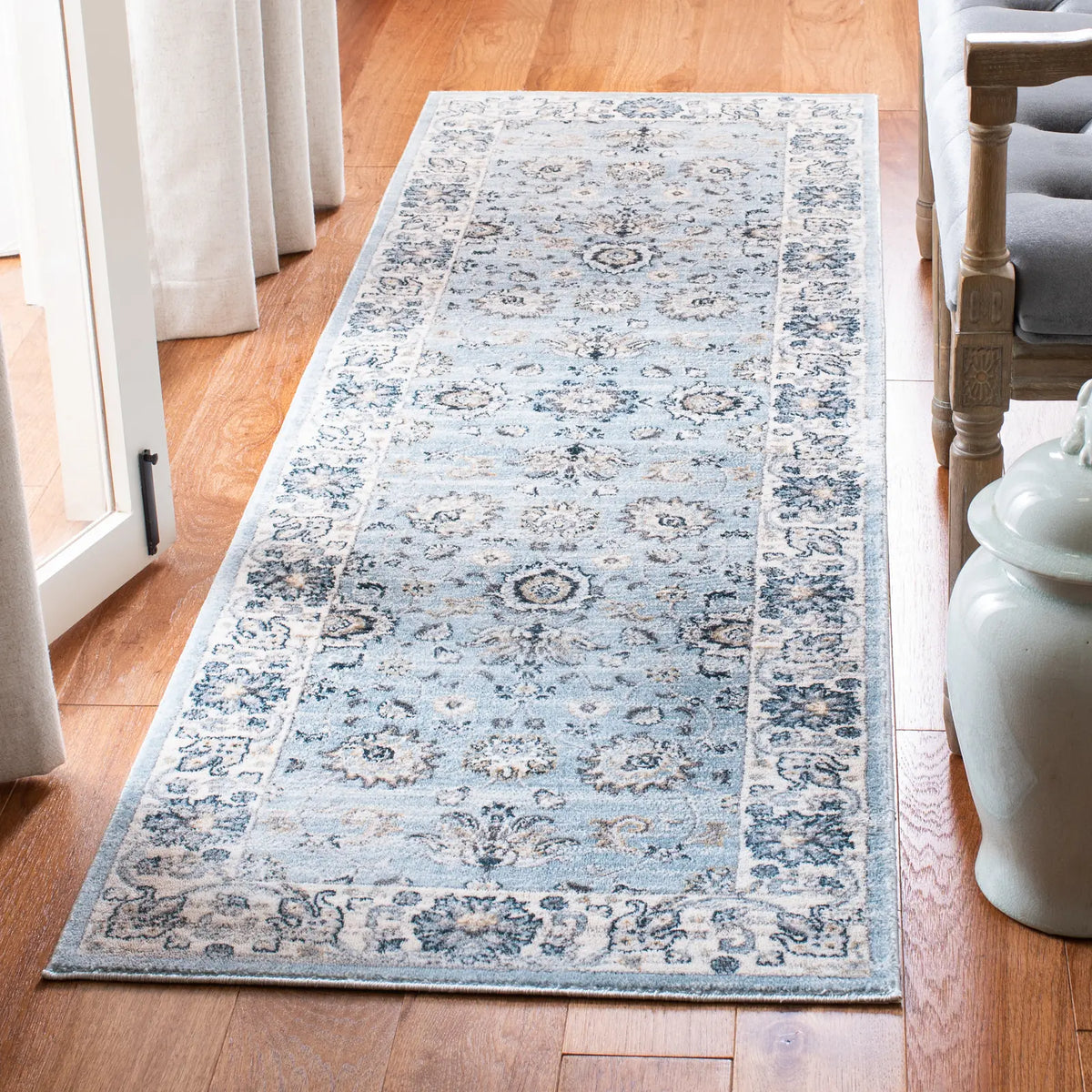 Safavieh Isabella 2'-2" x 11'-0" Rug in Light Blue / Cream