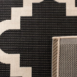 Safavieh Courtyard 5'-3" x 7'-7" Rug in Black / Beige