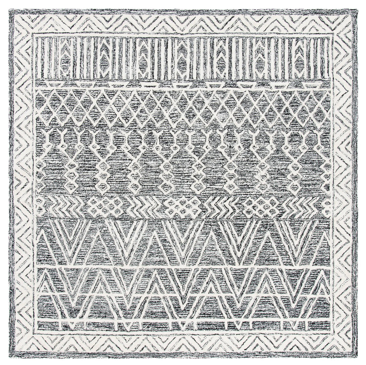 Safavieh Abstract 6'-0" x 6'-0" Rug in Ivory / Black