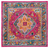 Safavieh Phoenix 100 6'-7" x 6'-7" Rug in Fuchsia / Blue