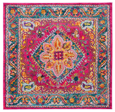 Safavieh Phoenix 100 6'-7" x 6'-7" Rug in Fuchsia / Blue