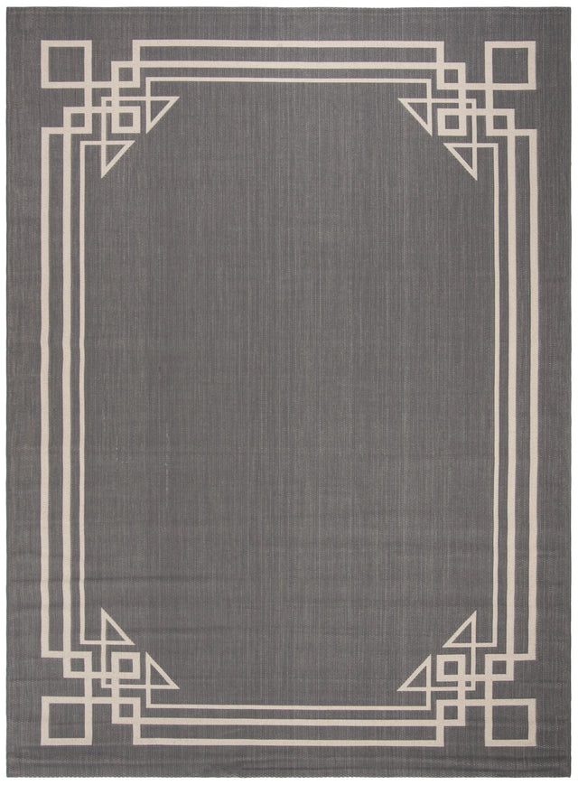Safavieh Courtyard 6'-7" x 9'-6" Rug in Anthracite / Light Beige