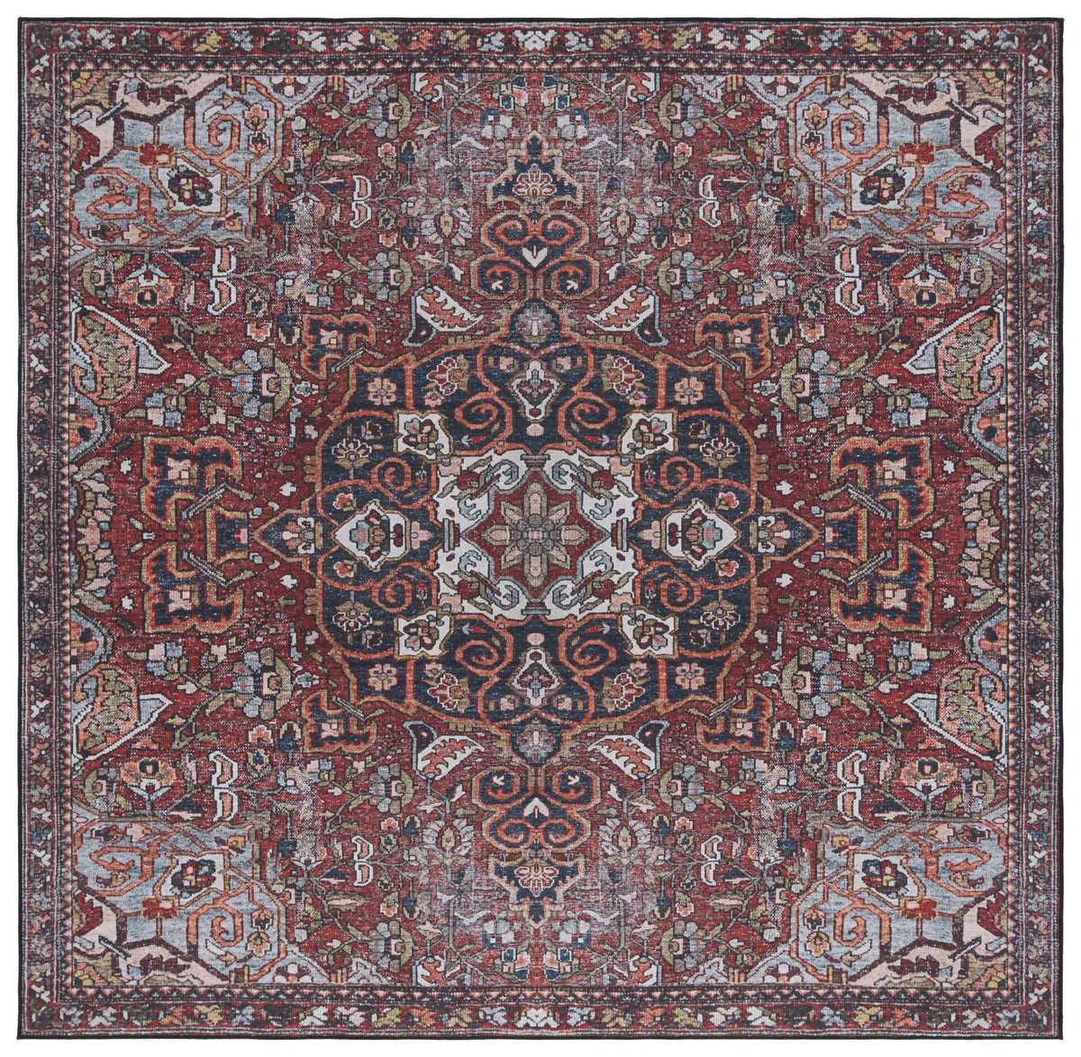 Safavieh Tucson 6'-0" x 6'-0" Rug in Red / Blue