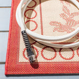 Safavieh Courtyard 6'-7" x 9'-6" Rug in Natural / Red