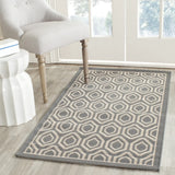 Safavieh Courtyard 2'-7" x 5'-0" Rug in Anthracite / Beige