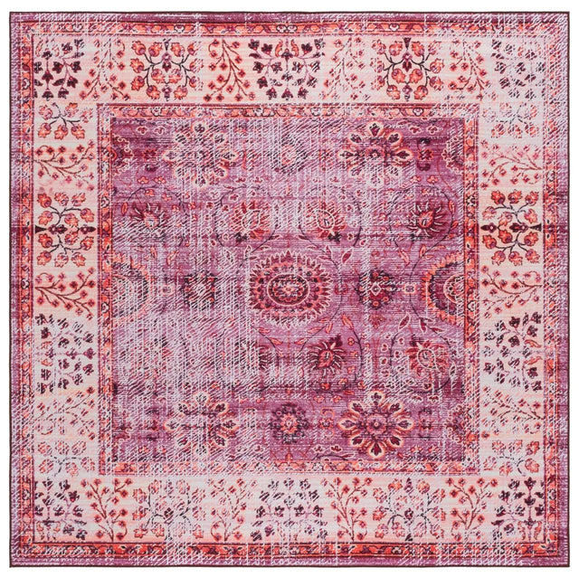 Safavieh Tucson 6'-0" x 6'-0" Rug in Fuchsia / Rust