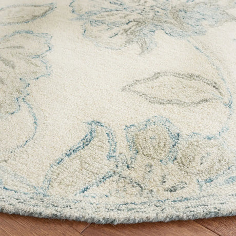 Safavieh Micro-Loop 6'-0" x 6'-0" Rug in Ivory / Blue