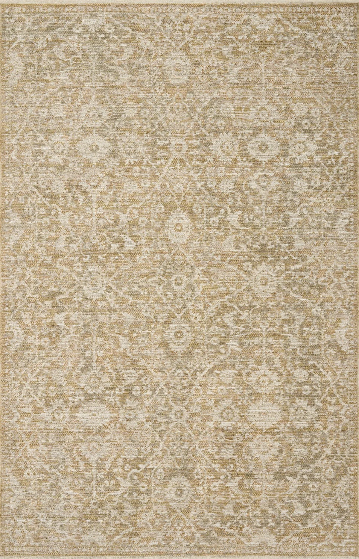 Loloi Elora ELR-06 Traditional Power Loomed Gold Natural Rug - main flat