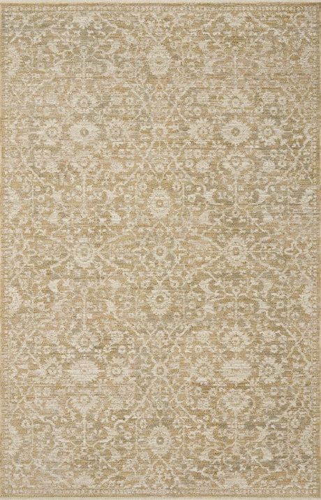 Loloi Elora ELR-06 Traditional Power Loomed Gold Natural Rug - main flat