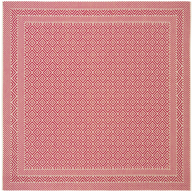 Safavieh Courtyard 6'-7" x 6'-7" Rug in Beige / Red