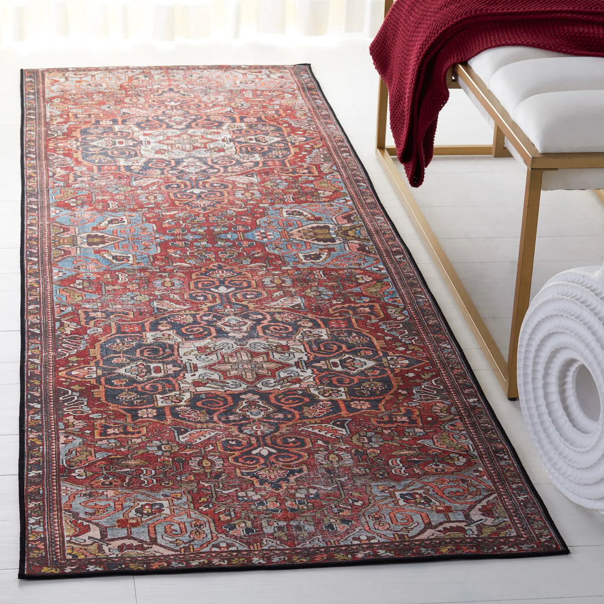 Safavieh Tucson 2'-6" x 8'-0" Rug in Red / Blue