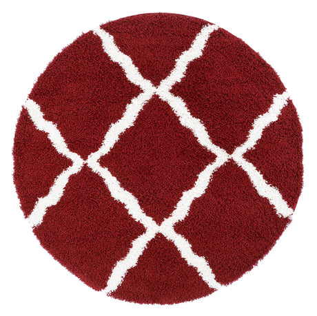Safavieh Sgd-Dallas Shag 6'-0" x 6'-0" Rug in Red / Ivory