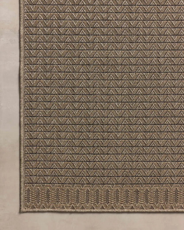 Chris Loves Julia x Loloi Providence PRC-05 Natural / Graphite Rug - corner on wood