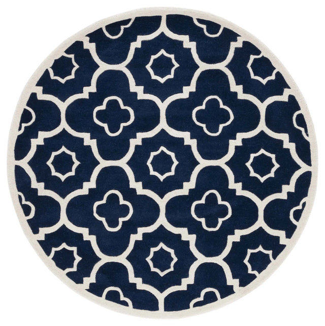 Safavieh Chatham 5'-0" x 5'-0" Rug in Dark Blue / Ivory