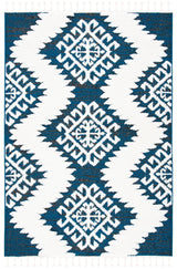 Safavieh Moroccan Tassel Shag 4'-0" x 6'-0" Rug in Navy / Ivory