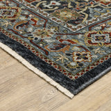 Oriental Weavers Sphinx Aberdeen 4922D Blue/ Multi Rugs - corner detail