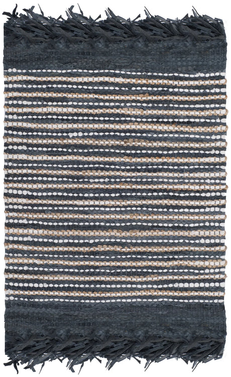 Safavieh Vintage Leather 2'-0" x 3'-0" Rug in Dark Grey / Multi