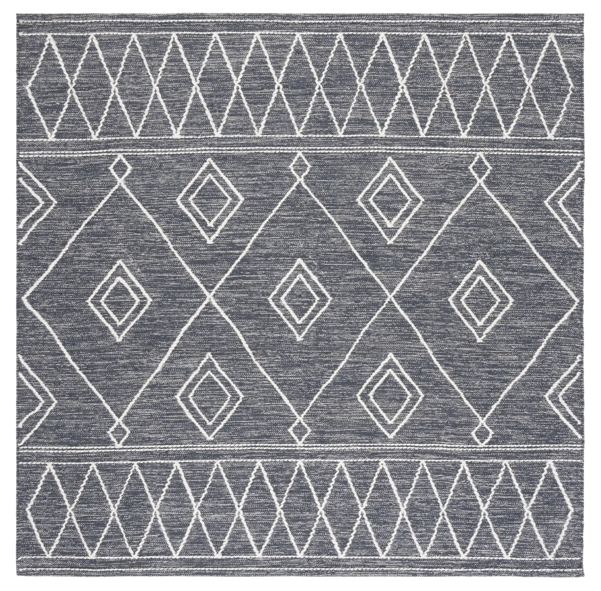 Safavieh Kilim 6'-0" x 6'-0" Rug in Charcoal / Ivory