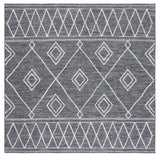 Safavieh Kilim 6'-0" x 6'-0" Rug in Charcoal / Ivory