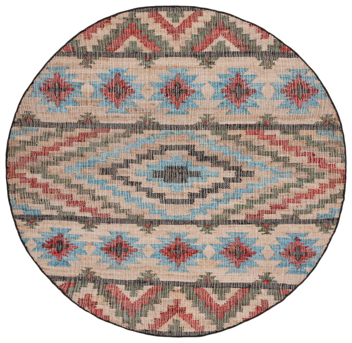 Safavieh Kilim 7'-0" x 7'-0" Rug in Natural / Red