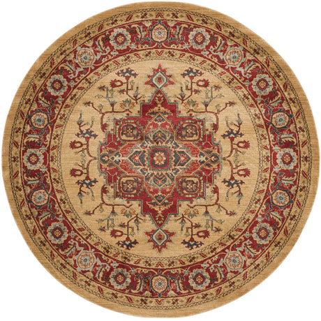 Safavieh Mahal 6'-7" x 6'-7" Rug in Red / Natural