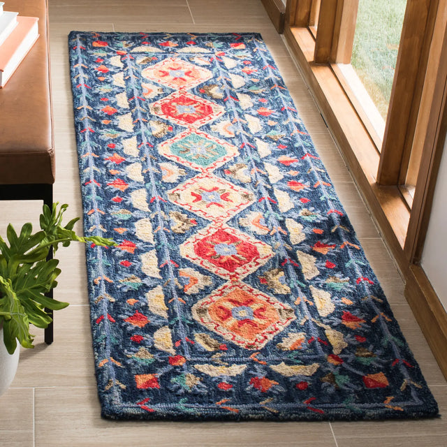 Safavieh Aspen 2'-3" x 11'-0" Rug in Navy / Orange