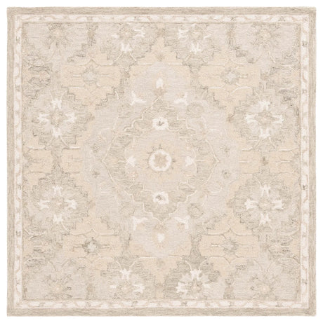 Safavieh Micro-Loop 5'-0" x 5'-0" Rug in Beige / Grey